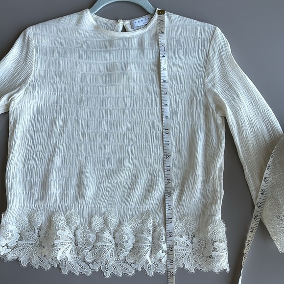 Sandro Paris off white lace trim top - Picture 4 of 9